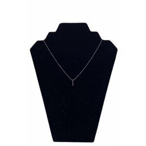 Penta-Crystal Bar Charm Necklace Sliver Tone